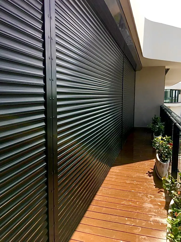 Gray Roll-Up Shutter