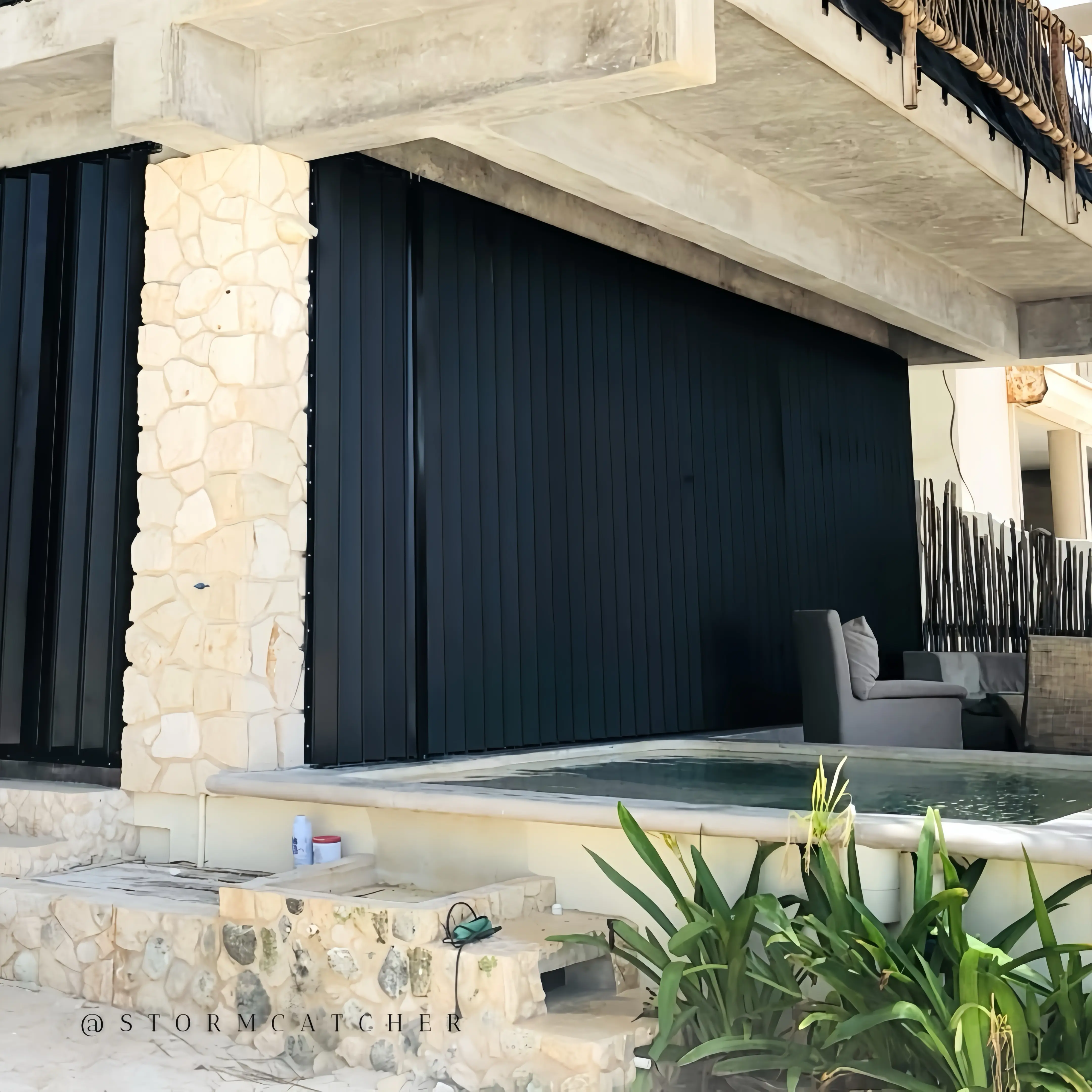 Installed Folding Shutters